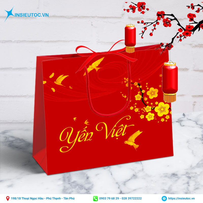 Mẫu túi giấy đựng yến sào từ xưởng In Siêu Tốc