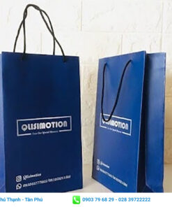 Mẫu túi giấy với gam màu xanh chủ đạo phổ biến
