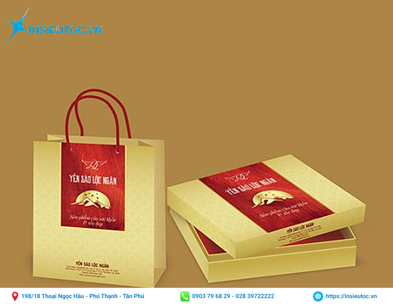 Thiết kế túi giấy tinh tế, sang trọng của hãng yến lộc ngân