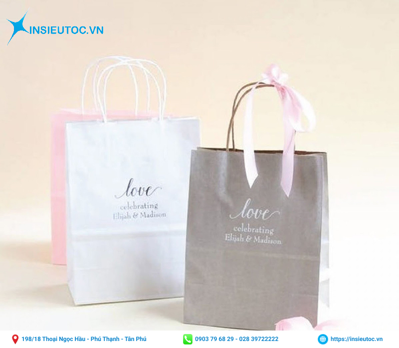Thiết kế túi giấy với những gam màu nhẹ nhàng, trang nhã