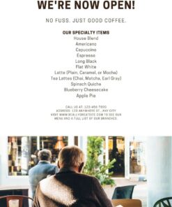 in tờ rơi menu quán cafe sang chảnh