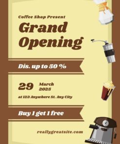 thông tin khuyến mãi cà phê in trên tờ rơi