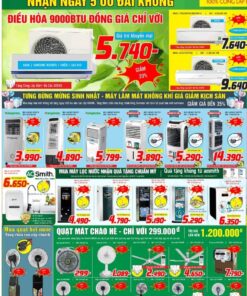 đầy đủ các sản phẩm trên tờ rơi