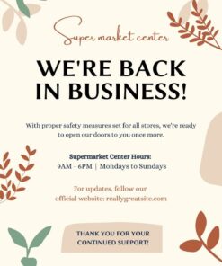 thông báo hoạt động siêu thị