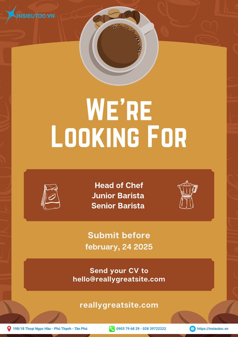 mẫu tờ rơi cafe để tuyển dụng