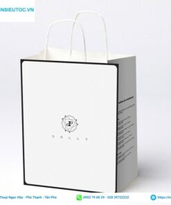 túi giấy hình hộp màu trắng