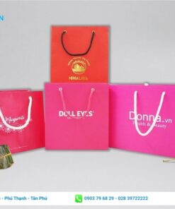 túi giấy tone màu hồng