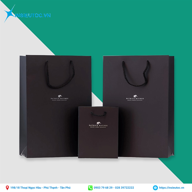 Túi giấy màu đen với vẻ đẹp tinh tế, sang trọng