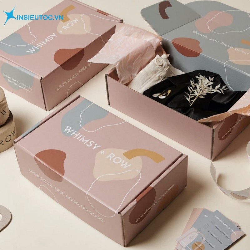 Mẫu hộp giấy đựng quần áo thời trang