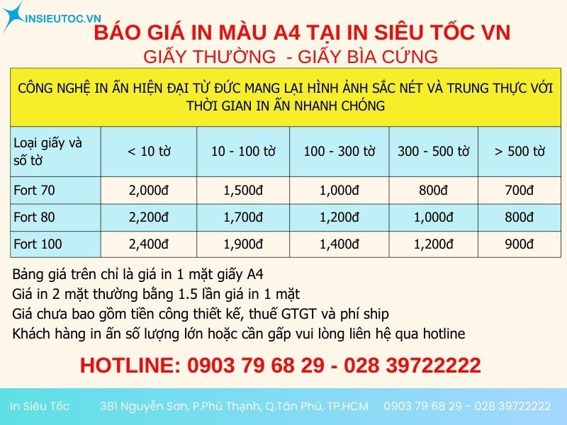 bảng giá in màu a4