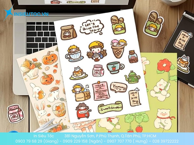 Sticker giấy cho tiệm cà phê