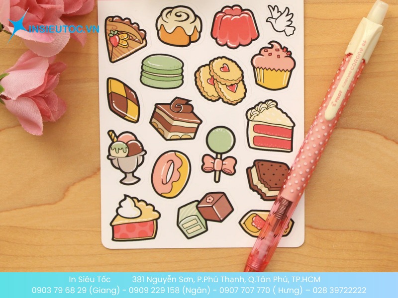 Sticker giấy cho tiệm bánh ngọt