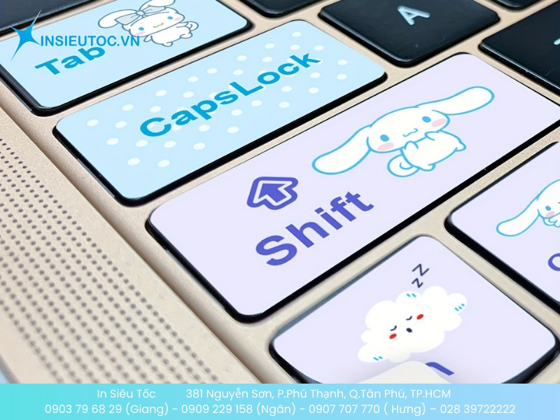 Sticker hoạt hình dễ thương cho bàn phím laptop