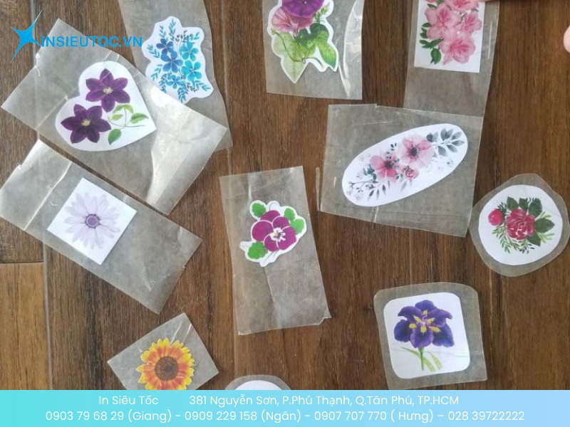 Sticker nhiều loại hoa