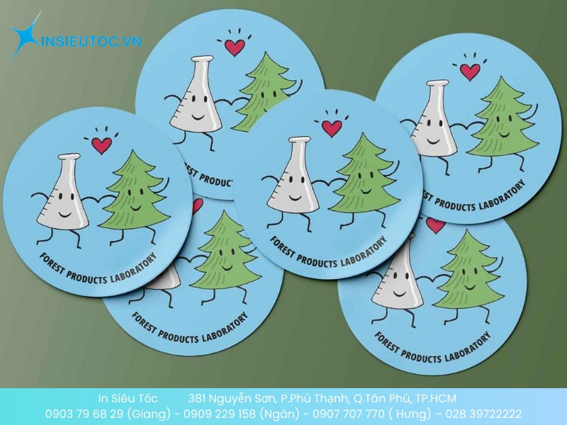 Sticker cho chiến dịch marketing sản phẩm phòng thí nghiệm