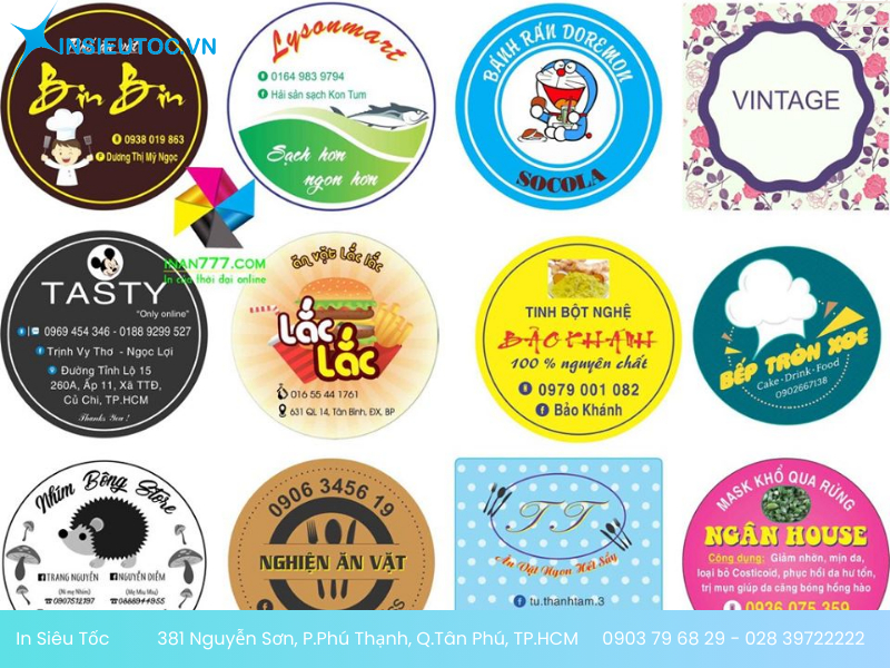 tem nhãn đồ ăn vặt - In Siêu Tốc
