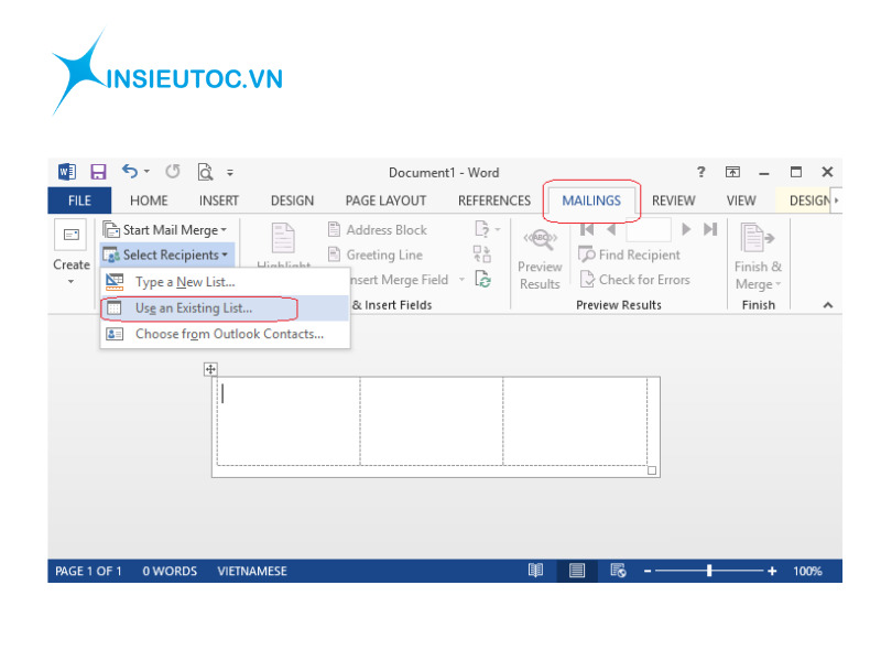 bước 4 của cách in tem nhãn