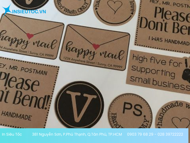 in decal giấy kraft giá rẻ - In Siêu Tốc