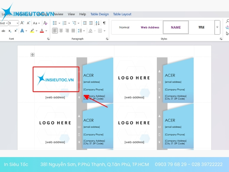 làm card visit bằng word làm card visit bằng word