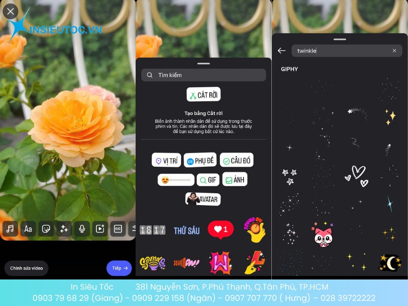 Tìm kiếm và lựa chọn sticker theo phong cách bạn muốn