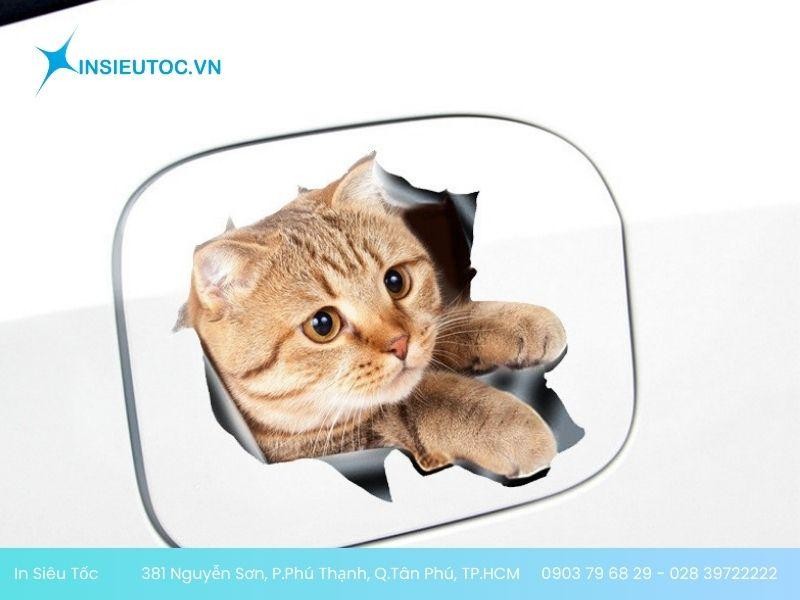 Sticker con mèo 3D dán ô tô Sticker con mèo 3D dán ô tô
