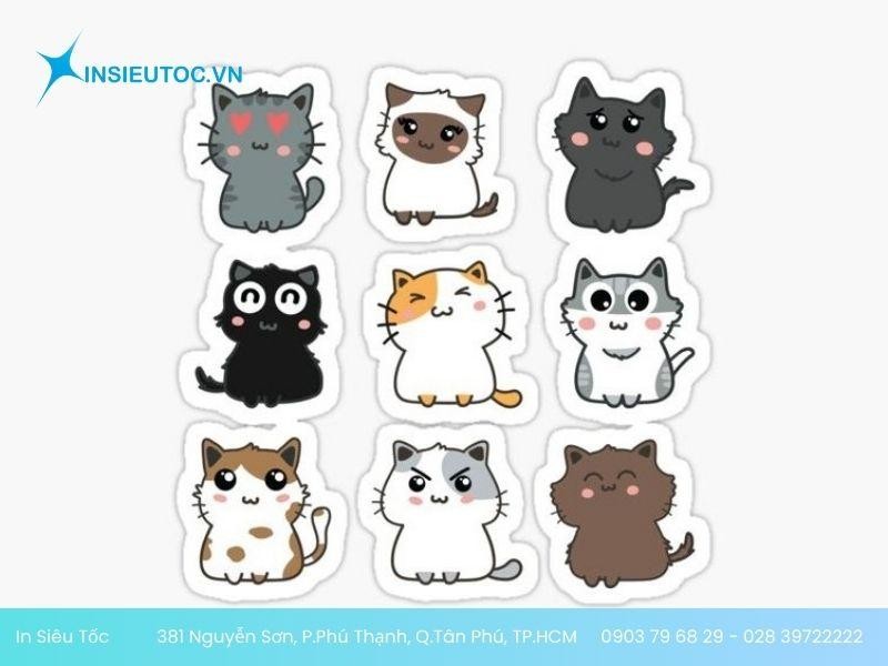 Sticker mèo biểu cảm dễ thương Sticker mèo biểu cảm dễ thương