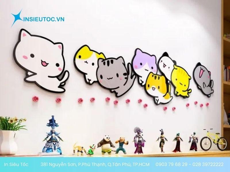 Sticker mèo dùng để trang trí tường, tủ lạnh Sticker mèo dùng để trang trí tường, tủ lạnh