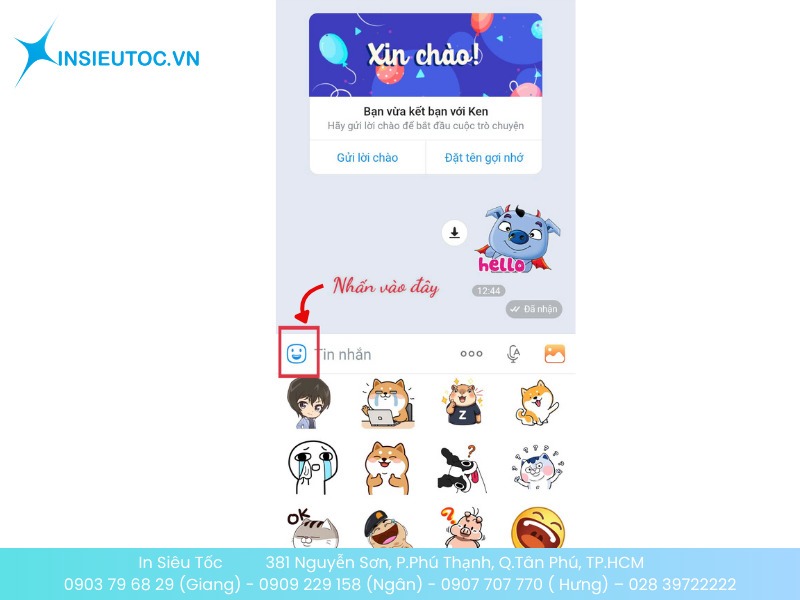 Cách gửi sticker trong Zalo