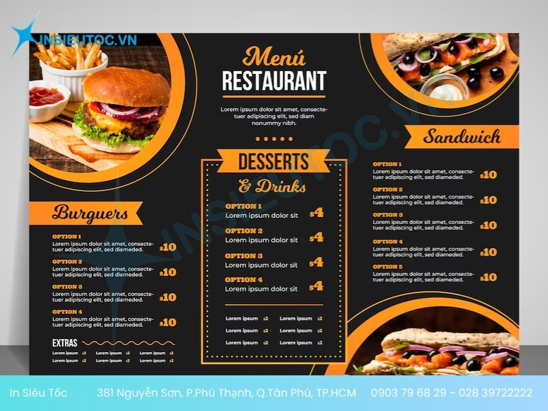 bảng menu thực đơn bảng menu thực đơn