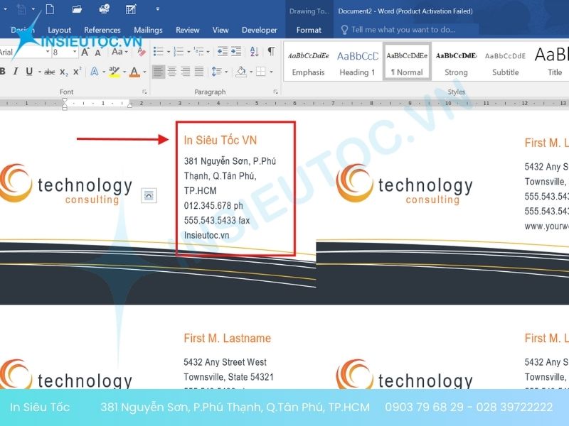 hướng dẫn in name card 2 mặt