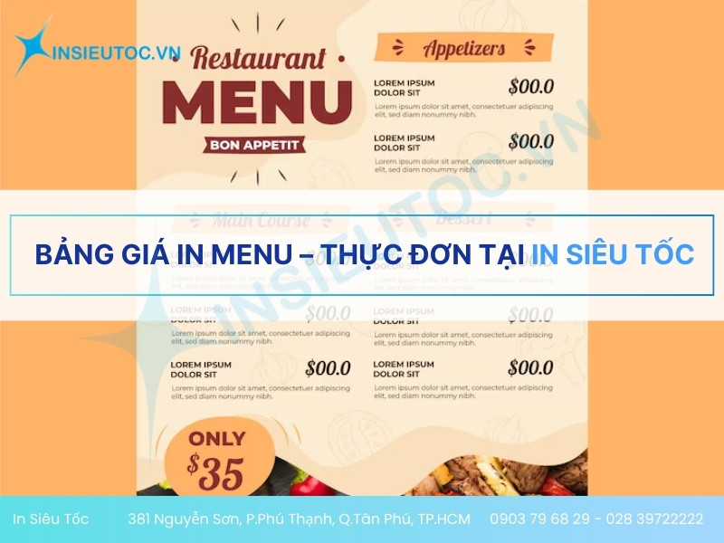 in menu thực đơn in menu thực đơn
