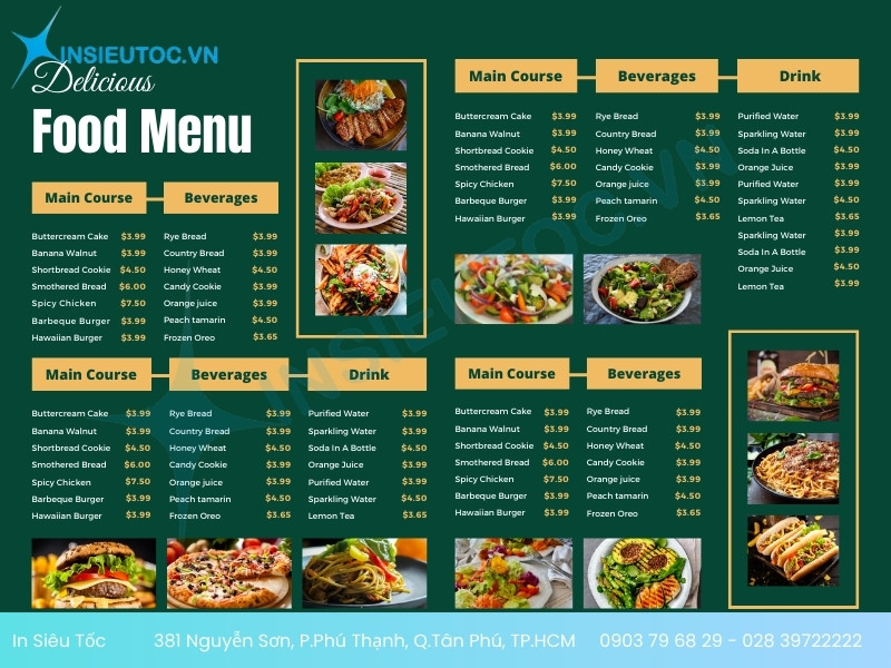 in thực đơn tphcm in thực đơn tphcm