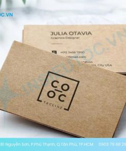 in card visit giấy kraft