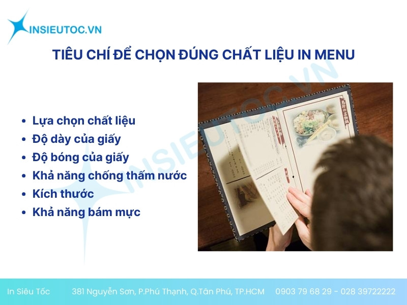 các loại giấy in menu phổ biến các loại giấy in menu phổ biến