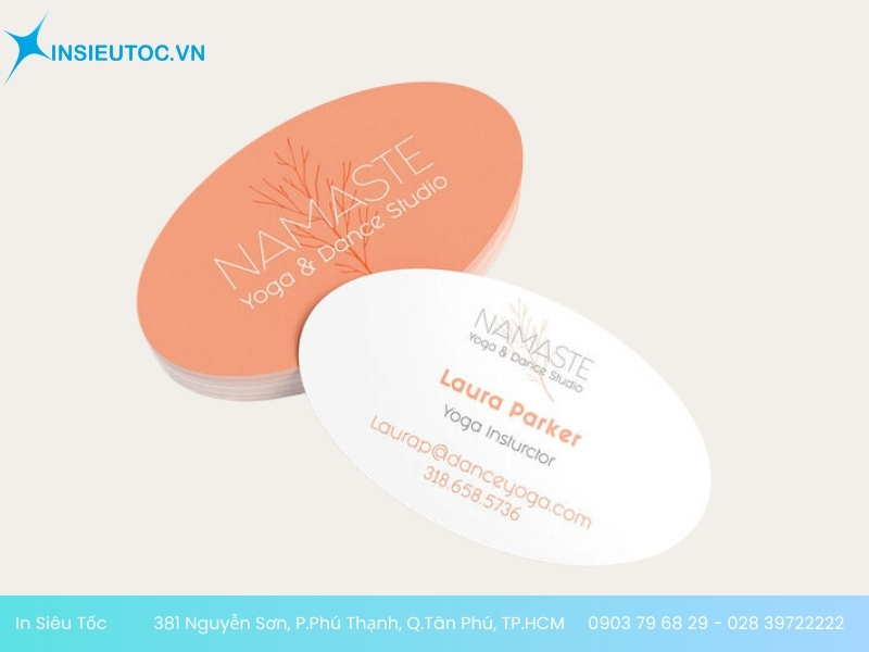 in name card đẹp tphcm Mẫu name card Oval của Laura Parker trên in trên giấy mỹ thuật