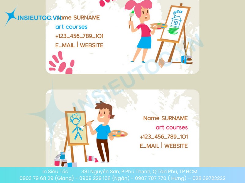 Name Card cho trung tâm đào tạo mỹ thuật
