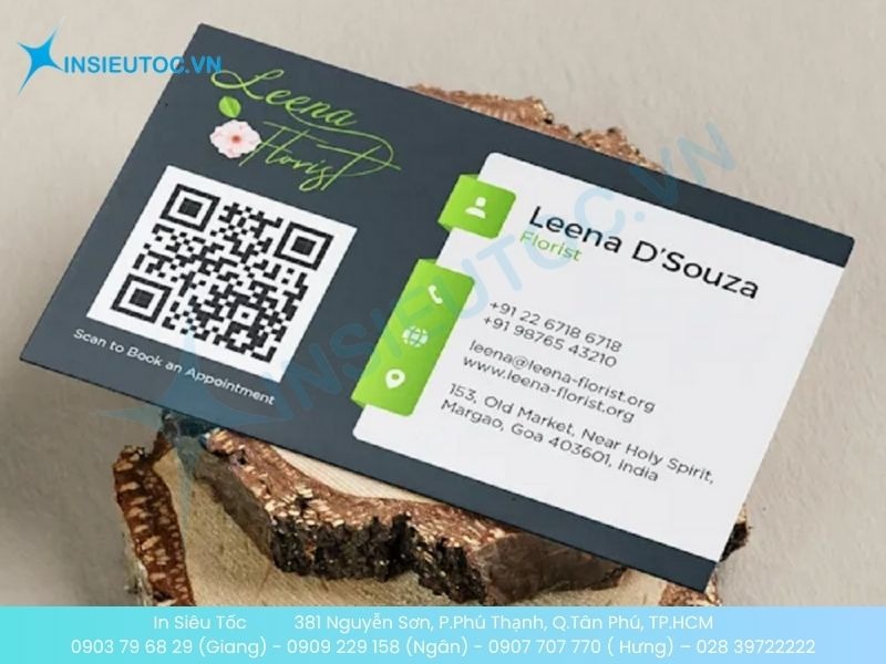 Mẫu card visit giấy Kraft cho shop hoa