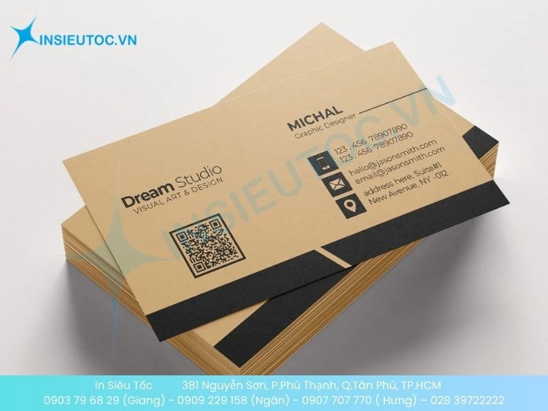 Mẫu card visit giấy Kraft cho nhà thiết kế