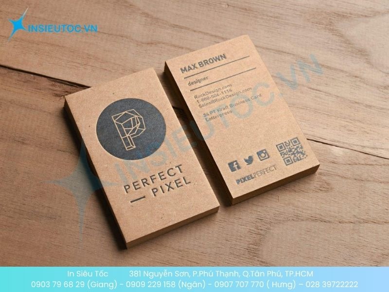 Mẫu card visit giấy Kraft cho designer