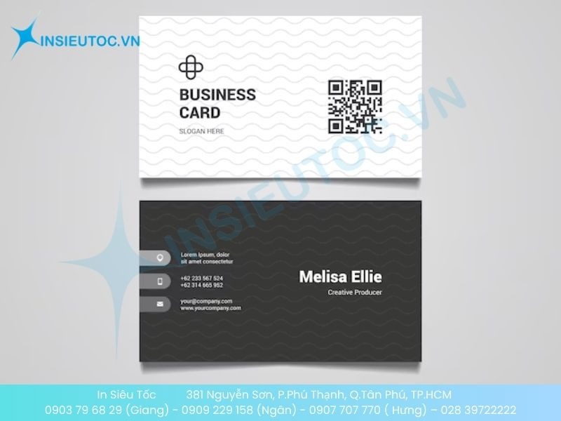 Mẫu card visit giấy Couche phong cách tối giản