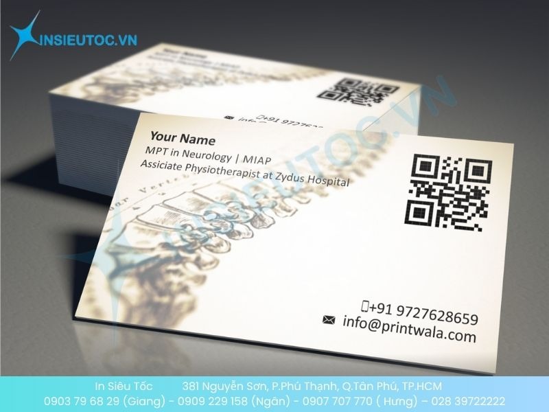 Mẫu card visit giấy Couche cho khoa thần kinh