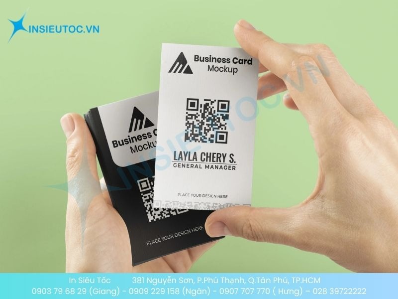 Mẫu card visit giấy Couche đơn giản tone đen -trắng