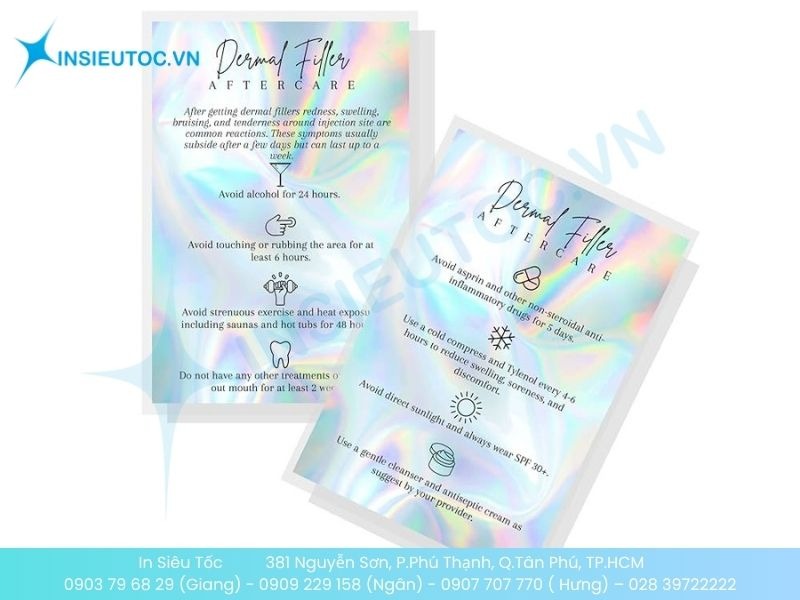 Mẫu thẻ spa cao cấp, chứa lưu ý sau khi trải nghiệm liệu trình