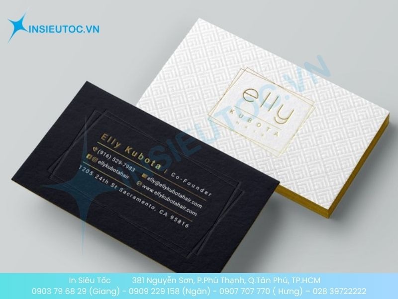 Mẫu thẻ cao cấp sử dụng công nghệ ép kim, in chìm