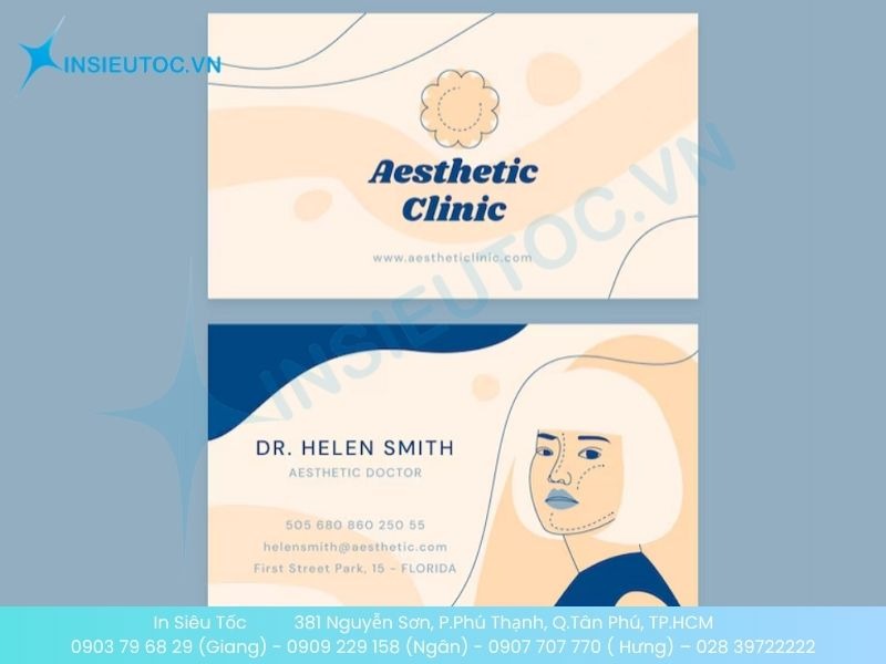 Mẫu card cho spa clinic đơn giản, phóng khoáng