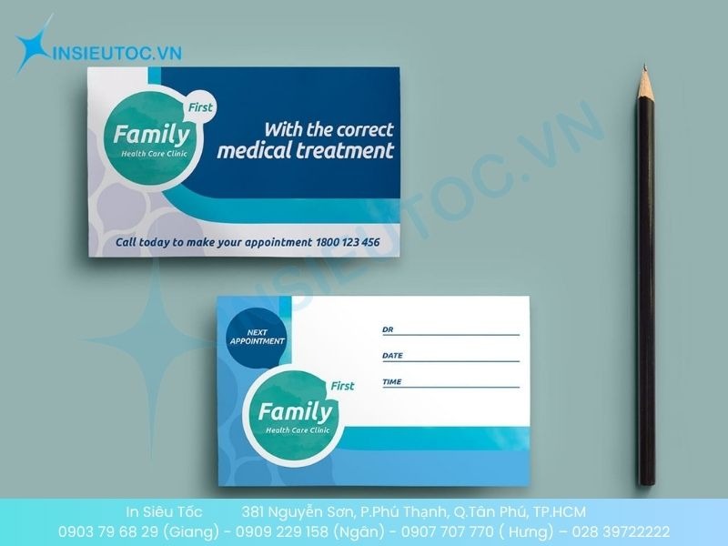 Mẫu thẻ nhắc hẹn tone màu xanh và xám
