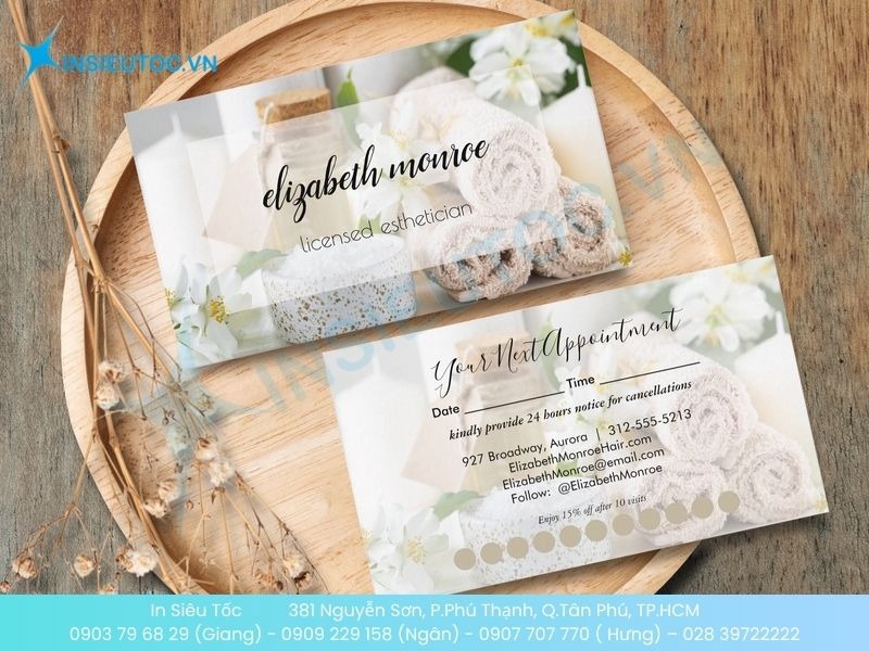 Mẫu thẻ liệu trình cho spa