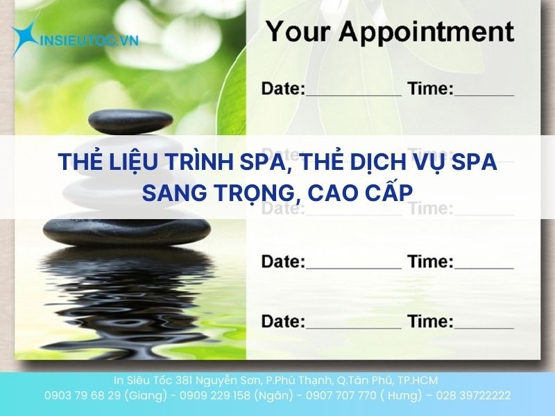 Tham khảo mẫu thẻ liệu trình, thẻ dịch vụ cho spa sang trọng