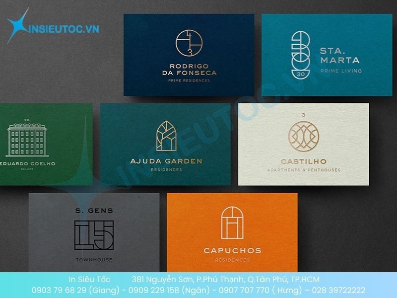 Một số mẫu card visit bất động sản ép kim
