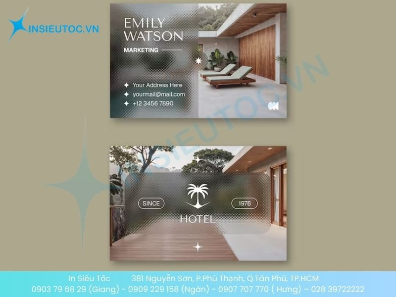 Mẫu card visit thu hút cho khách sạn hoặc nhà nghỉ trên núi